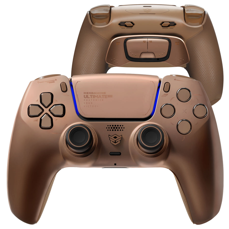 HEXGAMING ULTIMATE PRO Controller with Adjustable Triggers for PS5, PC, Mobile - Stardust Mocha