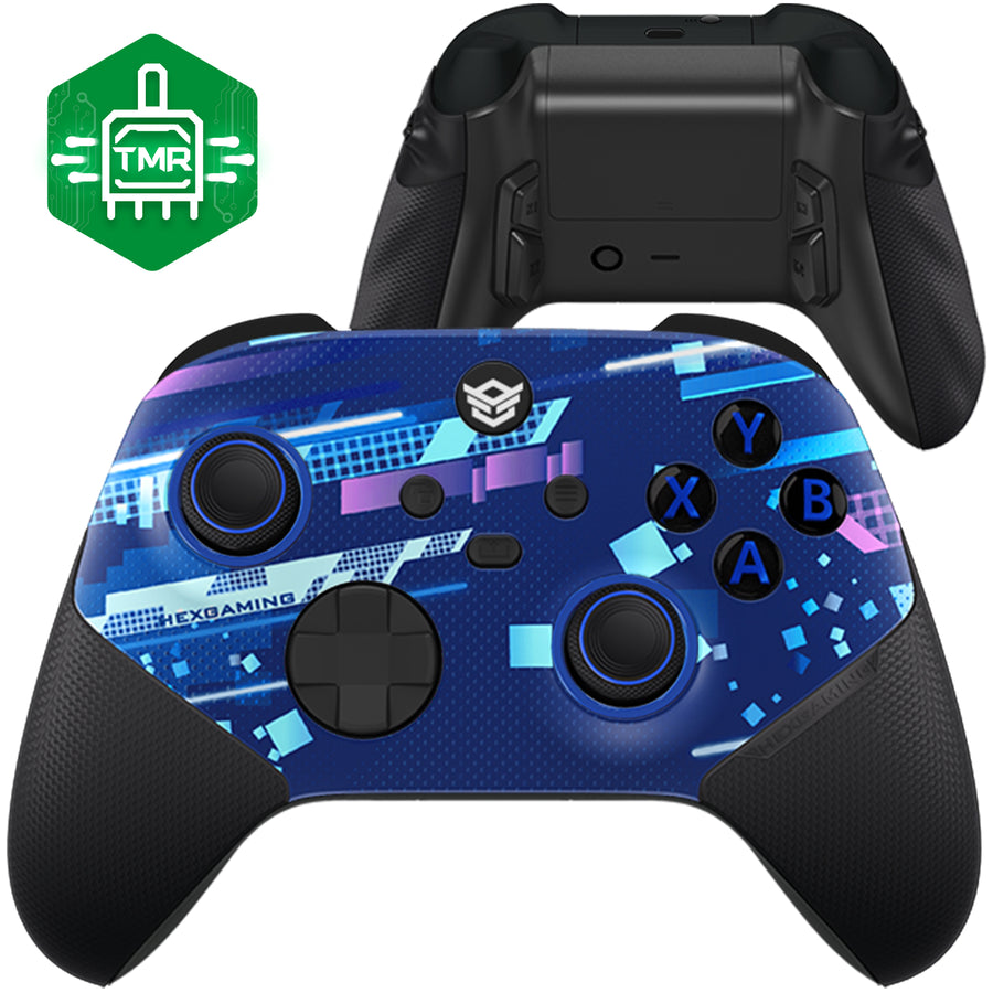 HEXGAMING ULTRA X Controller with TMR Joysticks for XBOX, PC, Mobile - Blue Space Distortion