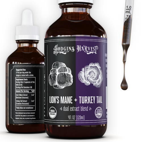 Hodgins Harvest Lion's Mane + Turkey Tail Dual Extract Tincture