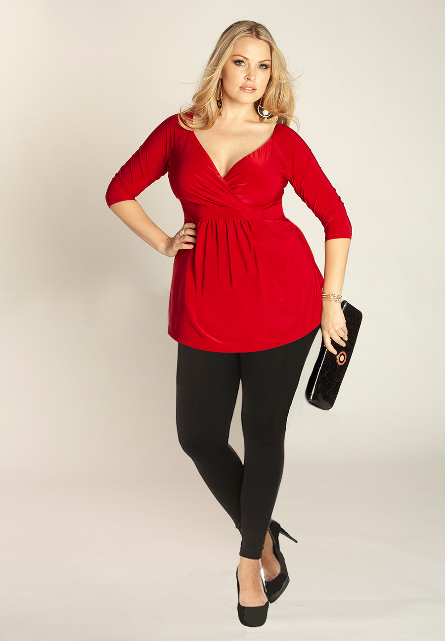IGIGI Arabelle Plus Size Tunic in Scarlet (Made To Order)