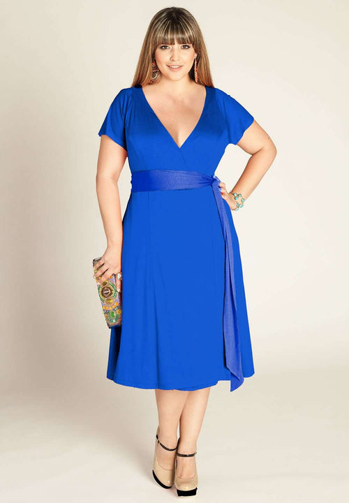 IGIGI Bellissima Plus Size Wrap Dress In Royal (Made To Order)