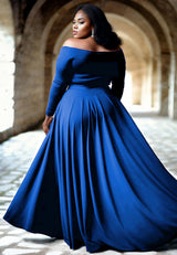 IGIGI Berenice Plus Size Evening Gown in Royal Blue, view 2