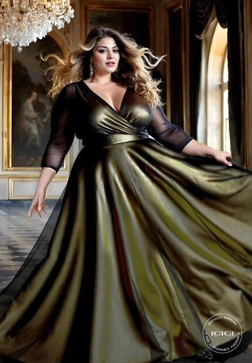 IGIGI Charlotte Gown in Black and Gold