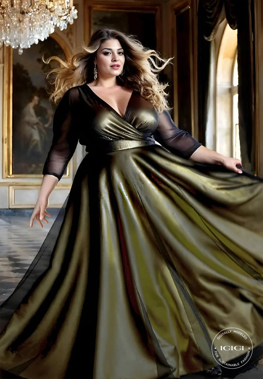 IGIGI Charlotte Gown in Black and Gold