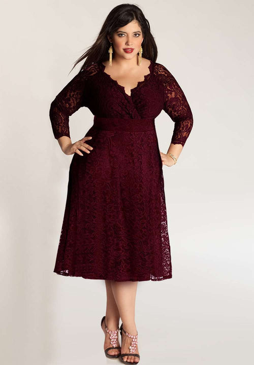 IGIGI Francesca Dress in Bordeaux Lace (Made To Order)