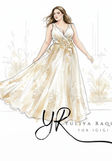 IGIGI Frederika Plus Size Lace Wedding Gown In Ivory, view 5