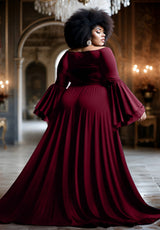 IGIGI Idia Evening Gown In Bordeaux, view 2