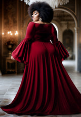 IGIGI Idia Plus Size Evening Gown In Burgundy, view 2