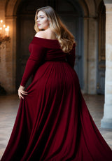 IGIGI Marie Plus Size Gown In Bordeaux, view 2