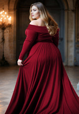 IGIGI Marie Plus Size Gown In Deep Red, view 2