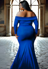 IGIGI Nefertiti Plus Size Gown In Royal Blue, view 2