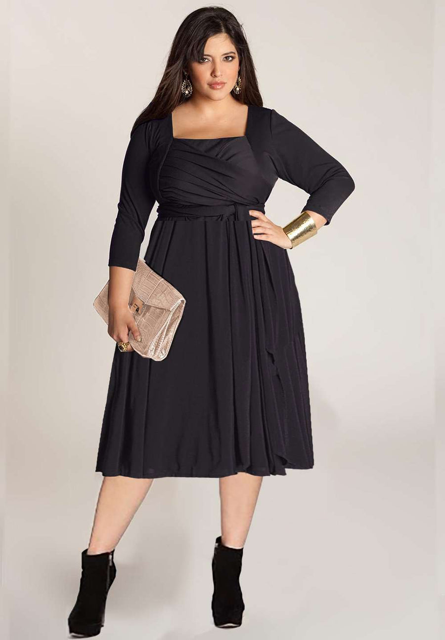 IGIGI Nellie Wrap Dress In Onyx (Made To Order)