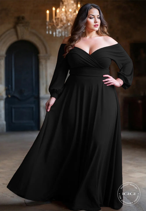 IGIGI Tomyris Plus Size Evening Dress in Black