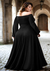 IGIGI Tomyris Plus Size Evening Dress in Black, view 2