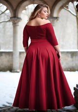 IGIGI Veronique Off Shoulder Gown In Red, view 2