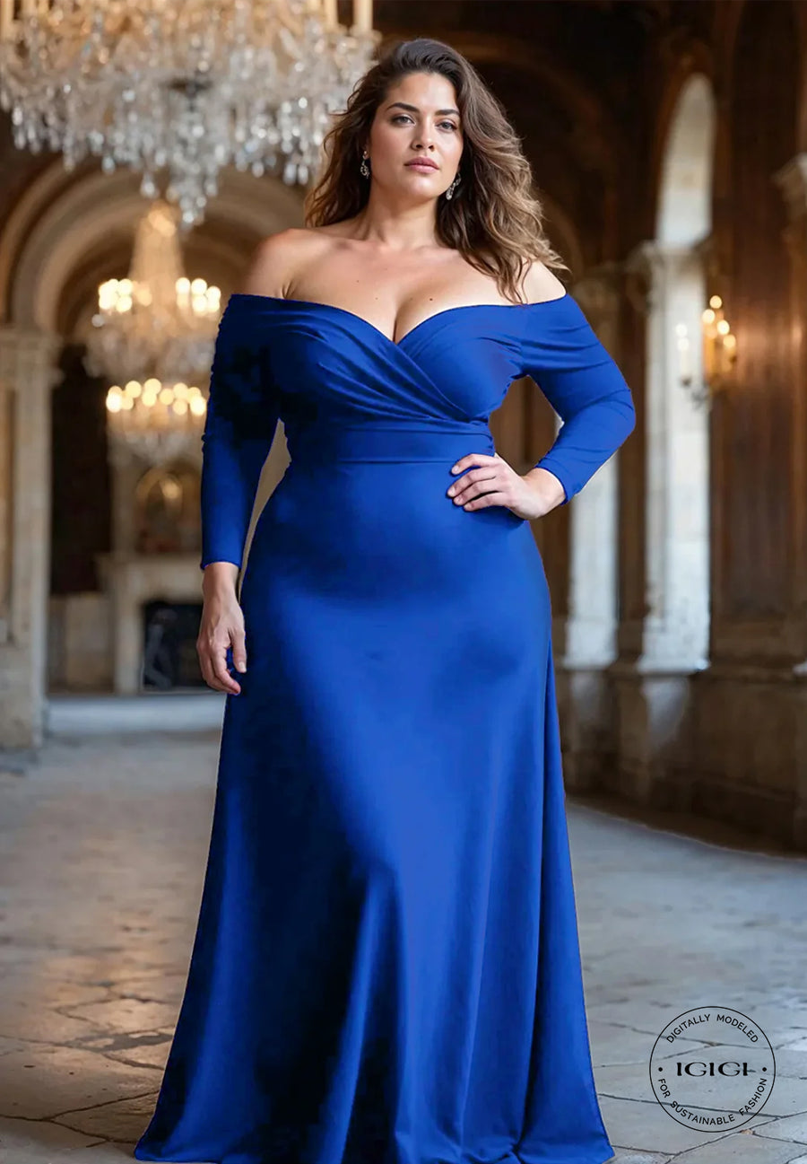 IGIGI Zenobia Plus Size Evening Dress In Royal Blue