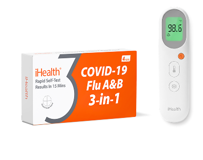 iHealth Labs 3-in-1 (4 Tests) and PT9S No-Touch Thermometer Bundle