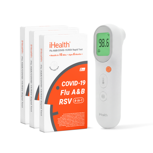iHealth Labs 4-in-1 (6 Tests) and PT9S No-Touch Thermometer Bundle
