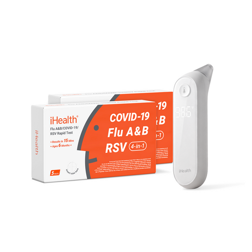 iHealth Labs 4-in-1 Family Pack (10 Tests) and PT5 Ear Thermometer Bundle