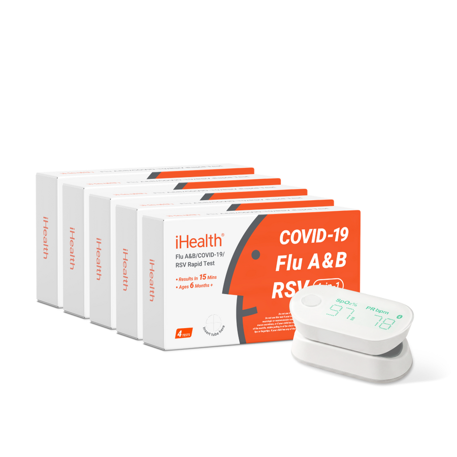 iHealth Labs 4-in-1 Family Pack (20 Tests) and Air Pulse Oximeter Bundle