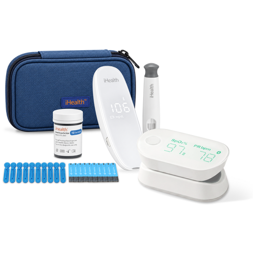 iHealth Labs Gluco+ Smart Glucose Monitor and Air Pulse Oximeters Bundle