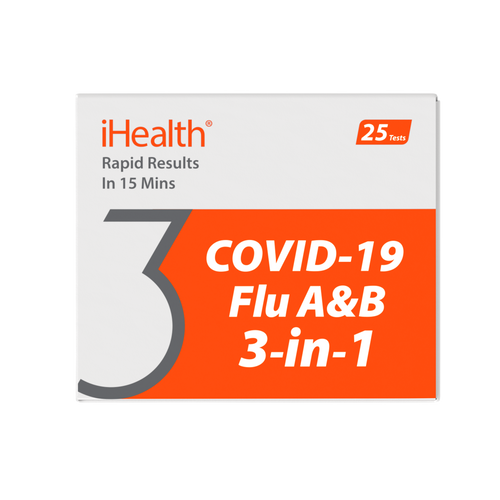 iHealth Labs iHealth COVID-19/Flu A&B Rapid Test Pro(25 tests per kit, Point of Care only)