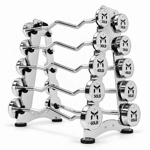 Kensui Fixed Chrome Curl Barbells (LB)