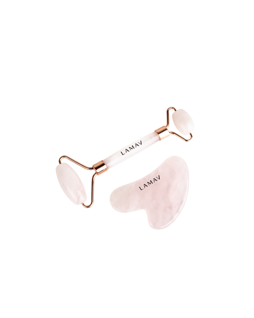 LAMAV Quartz Gua Sha and Roller Set