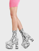 Lamoda Above Snakes Chunky Platform Ankle Boots, view 3
