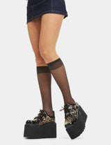 Lamoda Rebel Knee High Sheer Socks, view 4