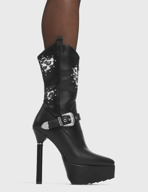 Lamoda Anger Management Western Platform Calf Boots