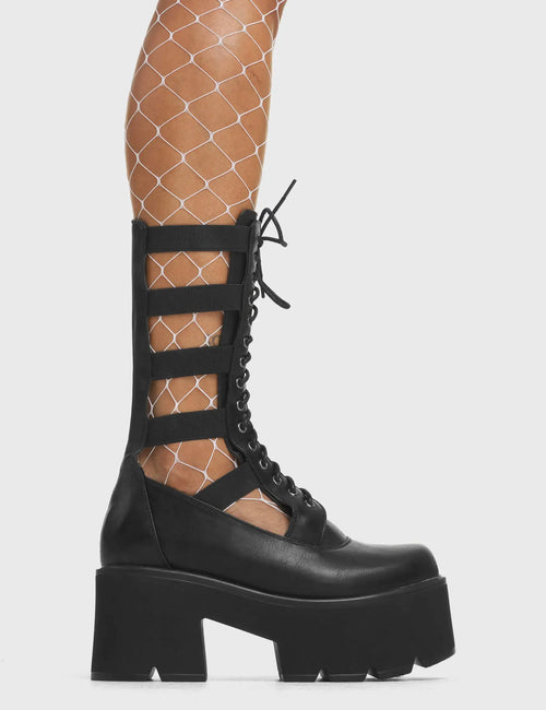 Lamoda Blatant Chunky Platform Calf Boots