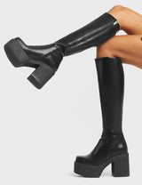 Lamoda Called Out Chunky Platform Knee High Boots, view 2