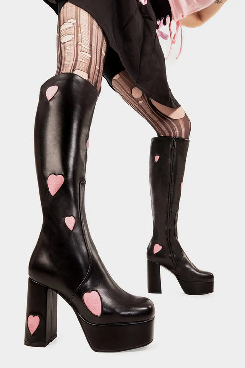 Lamoda Candyfloss Love Platform Knee High Boots