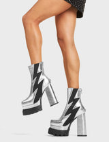 Lamoda Count Me In Women Silver Platform Sandals Stylish Comfort Modern Look, view 2