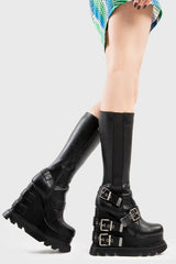 Lamoda Causing Riots Chunky Platform Calf Boots, view 4