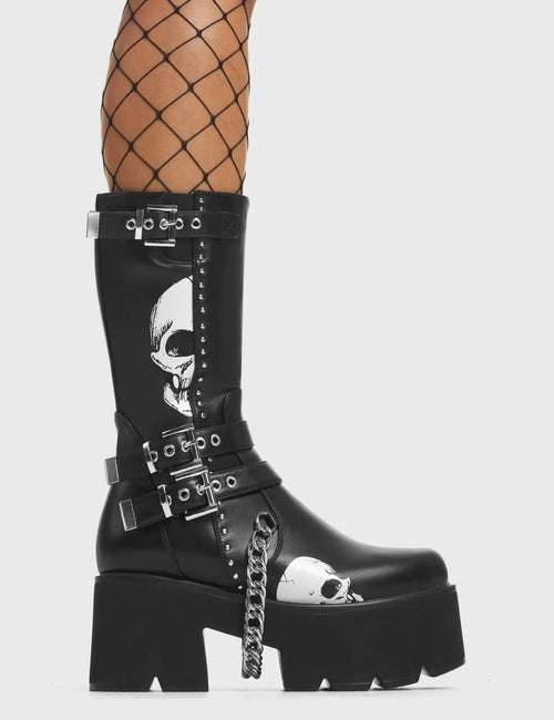 Lamoda Cemetery Gates Chunky Platform Calf Boots