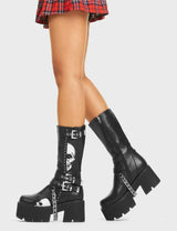 Lamoda Cemetery Gates Chunky Platform Calf Boots, view 3