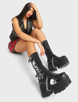 Lamoda Cemetery Gates Chunky Platform Calf Boots, view 4