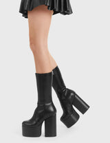 Lamoda Circle Of Lies Platform Calf Boots, view 3