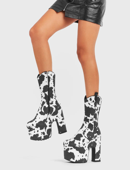 Lamoda Cowbell Chunky Platform Calf Boots