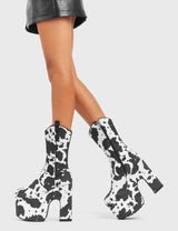 Lamoda Cowbell Chunky Platform Calf Boots, view 3