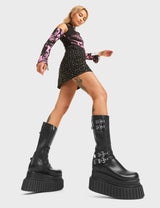 Lamoda Night Time Chunky Platform Creeper Ankle Boots, view 3
