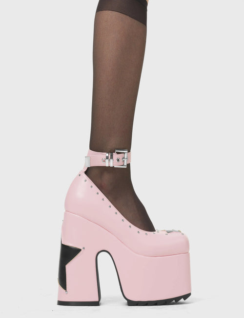 Lamoda Star Shine Chunky Platform Heels