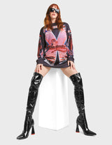 Lamoda Ego Platform Thigh High Boots, view 2
