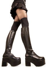 Lamoda Elegant Strangers Chunky Platform Knee High Boots, view 3