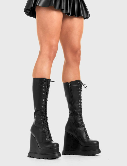 Lamoda Empty Space Chunky Platform Calf Boots