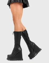Lamoda Empty Space Chunky Platform Calf Boots, view 3