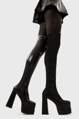 Lamoda Fantasies Platform Thigh High Boots, view 3