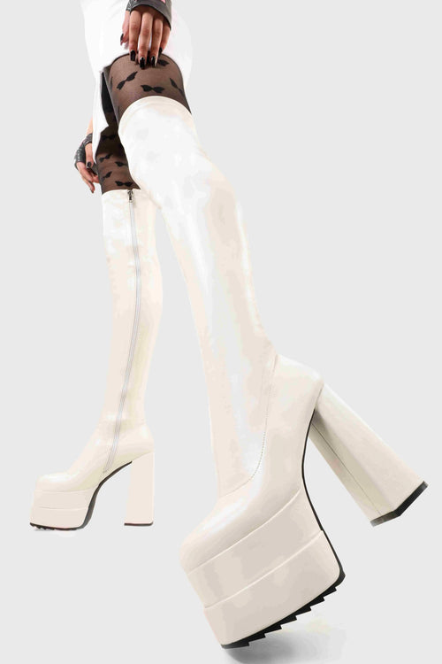 Lamoda Fantasies Wide Calf Platform Thigh High Boots